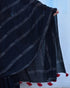 Black Hand Block Printed Cotton Mul Saree